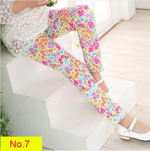VEENIBEAR/модные весенне-летние штаны для девочек леггинсы для девочек с цветочным принтом детские штаны Одежда для девочек От 2 до 13 лет - Цвет: xiaosuihua