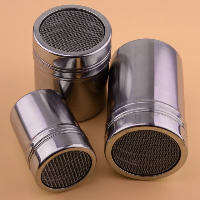 Cheap Stainless Steel Mesh Flour Sifter Icing Sugar Dredger Chocolate Powder Shaker Coffee