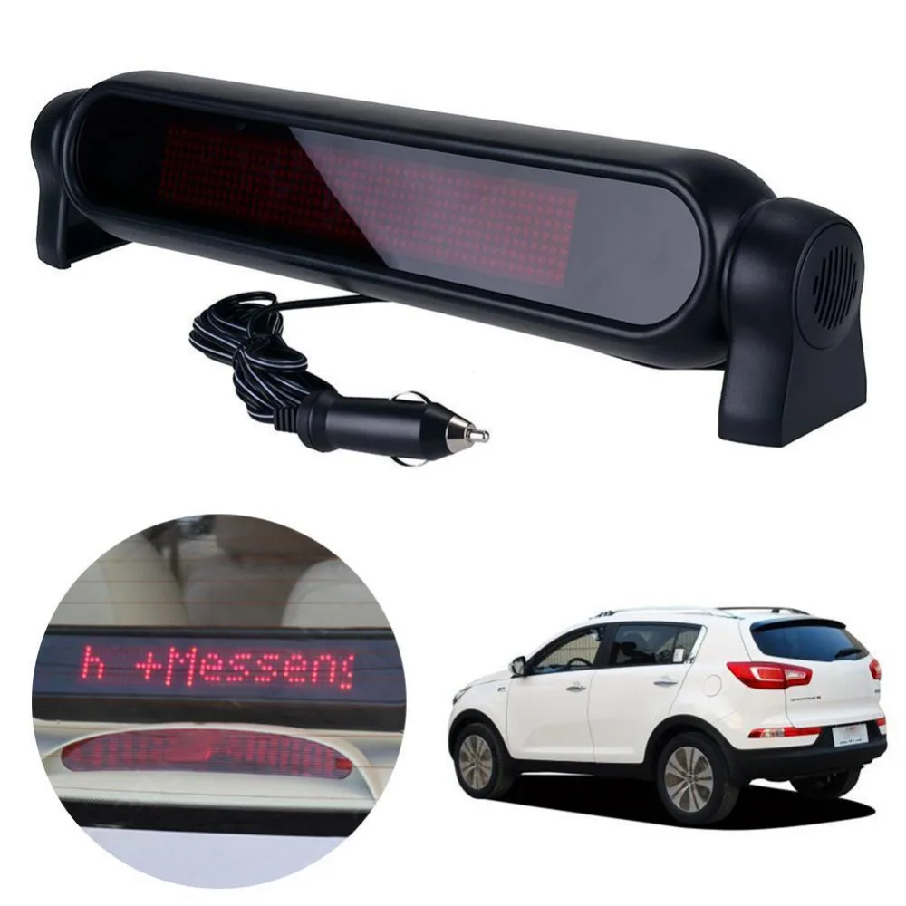 Led car sign programmable video plate scrolling information display screen