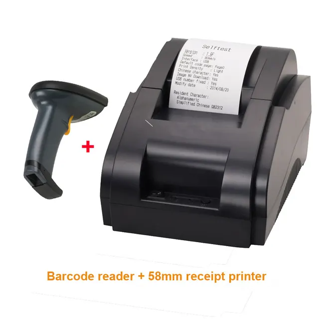 Best Offers Free shipping USB port 58mm receipt printer and Barcode reader Thermal bill printer POS printer for Shop Best Offers Free shipping USB port 58mm receipt printer and Barcode reader Thermal bill printer POS printer for Shop