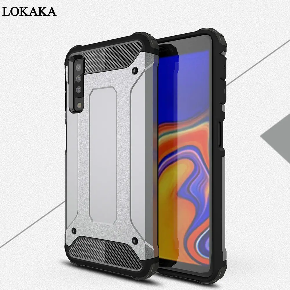 LOKAKA Armor Case for Samsung galaxy A7 2018 Back Cover TPU+PC