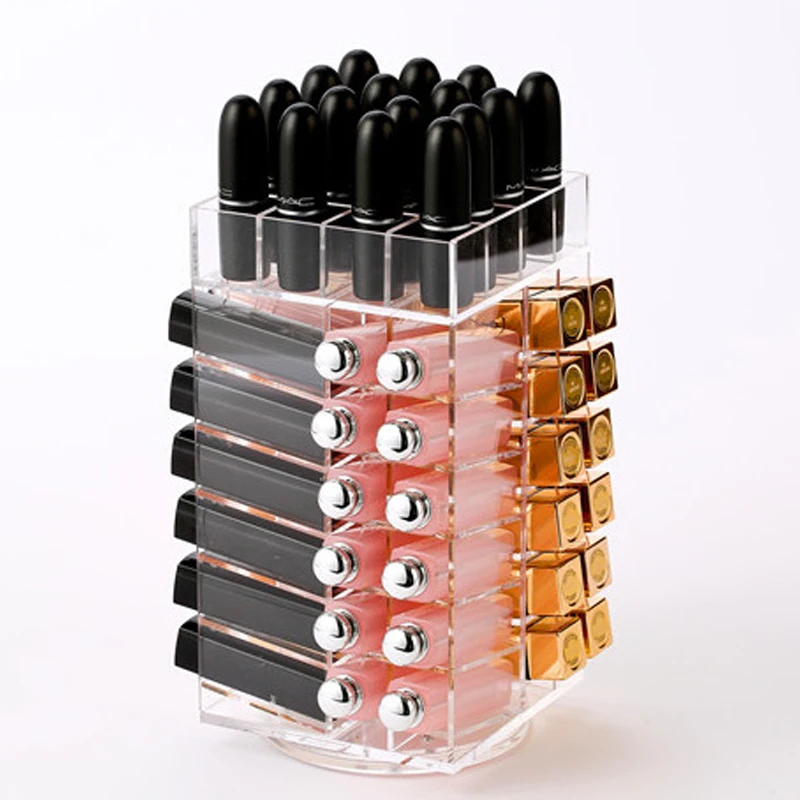 Clear Acrylic 360 Degree Rotating Lip Gloss Holder Desktop Makeup