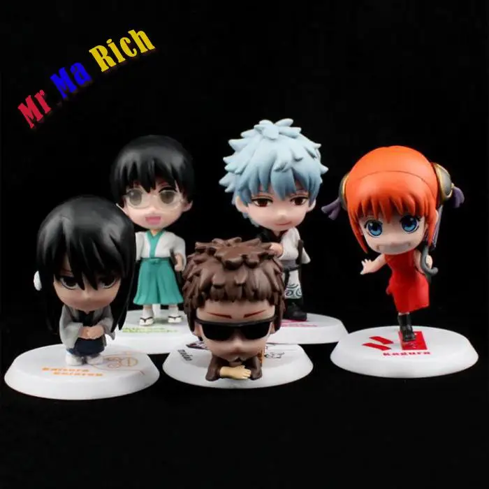 5 шт./компл. японское аниме 3th Gintama Q версия Sakata серебро/kagura ПВХ фигурка