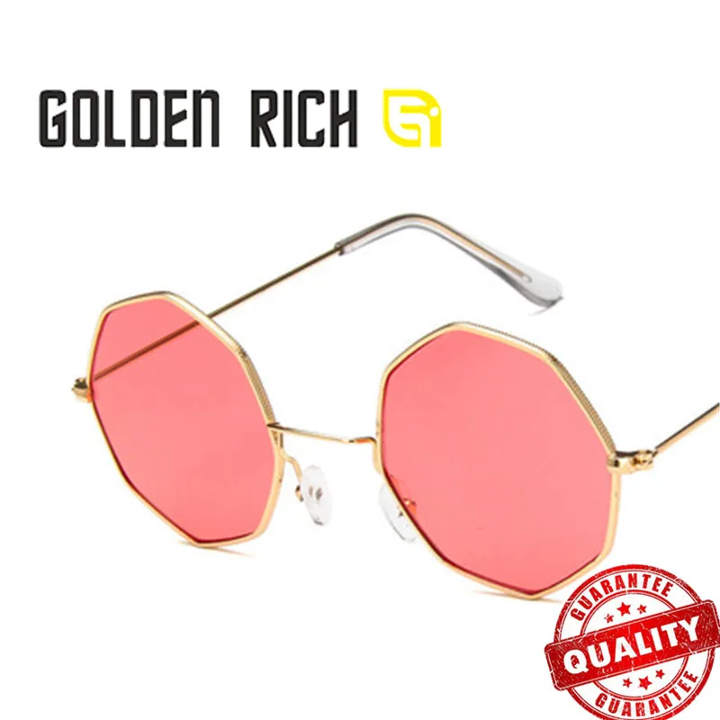 

GOLDEN RICH Nieuwe Multilaterale Ronde Zonnebril Japanse Koreaanse Versie van Retro Oceaan Films Wilde Metalen Zonnebril Retro