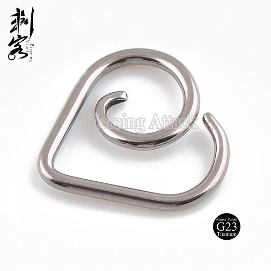 

Highly Polished G23 Titanium New Style Heart Daith Earring Lot of 20pcs Titanium Body Jewelry