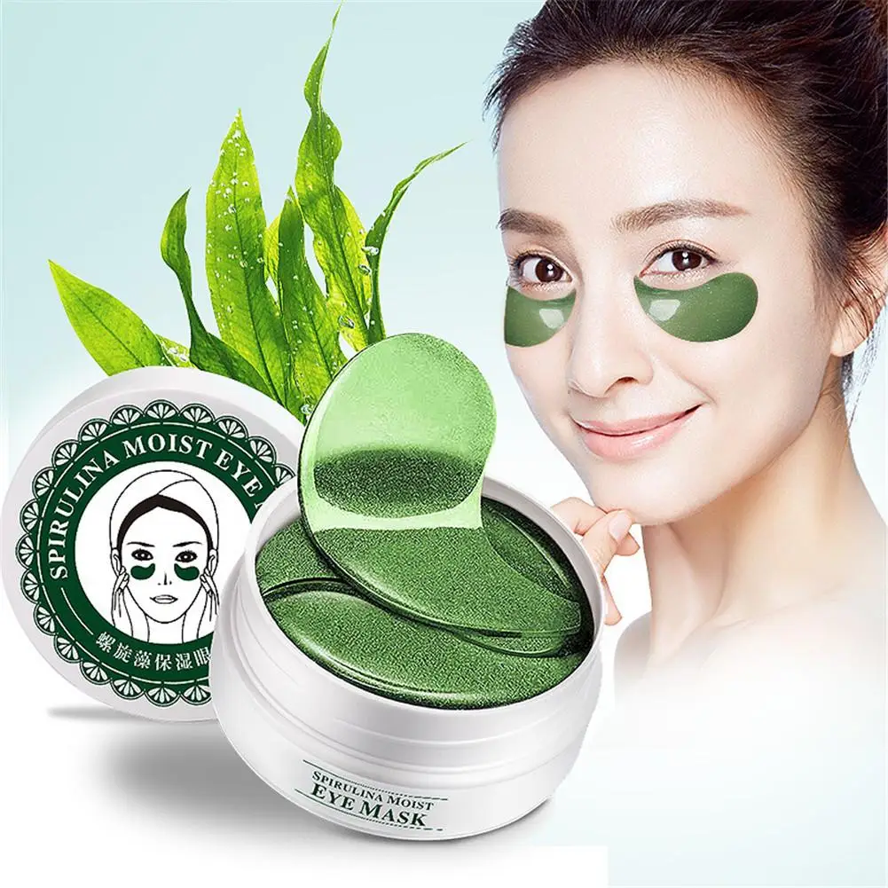 

60pcs Spiral Seaweed Collagen Gel Eye Mask Anti-Puffiness Moisturizing Remover Dark Circles Eye Patche