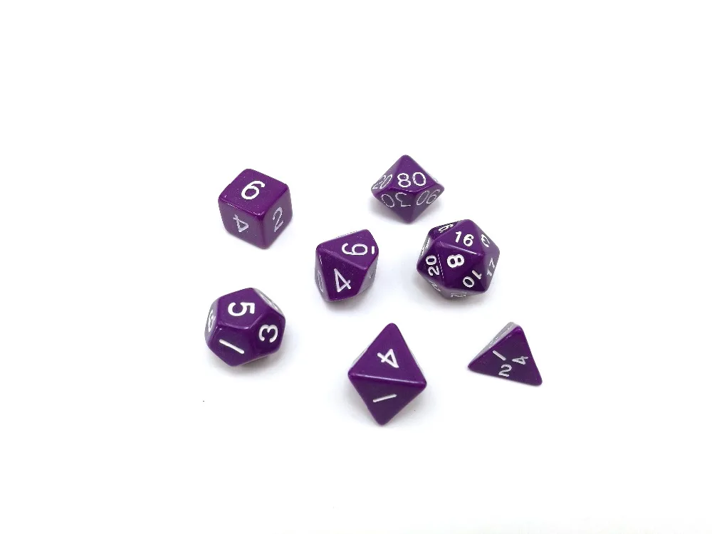 

7pcs/set game dice purple multi-sided pearlized effect dice game