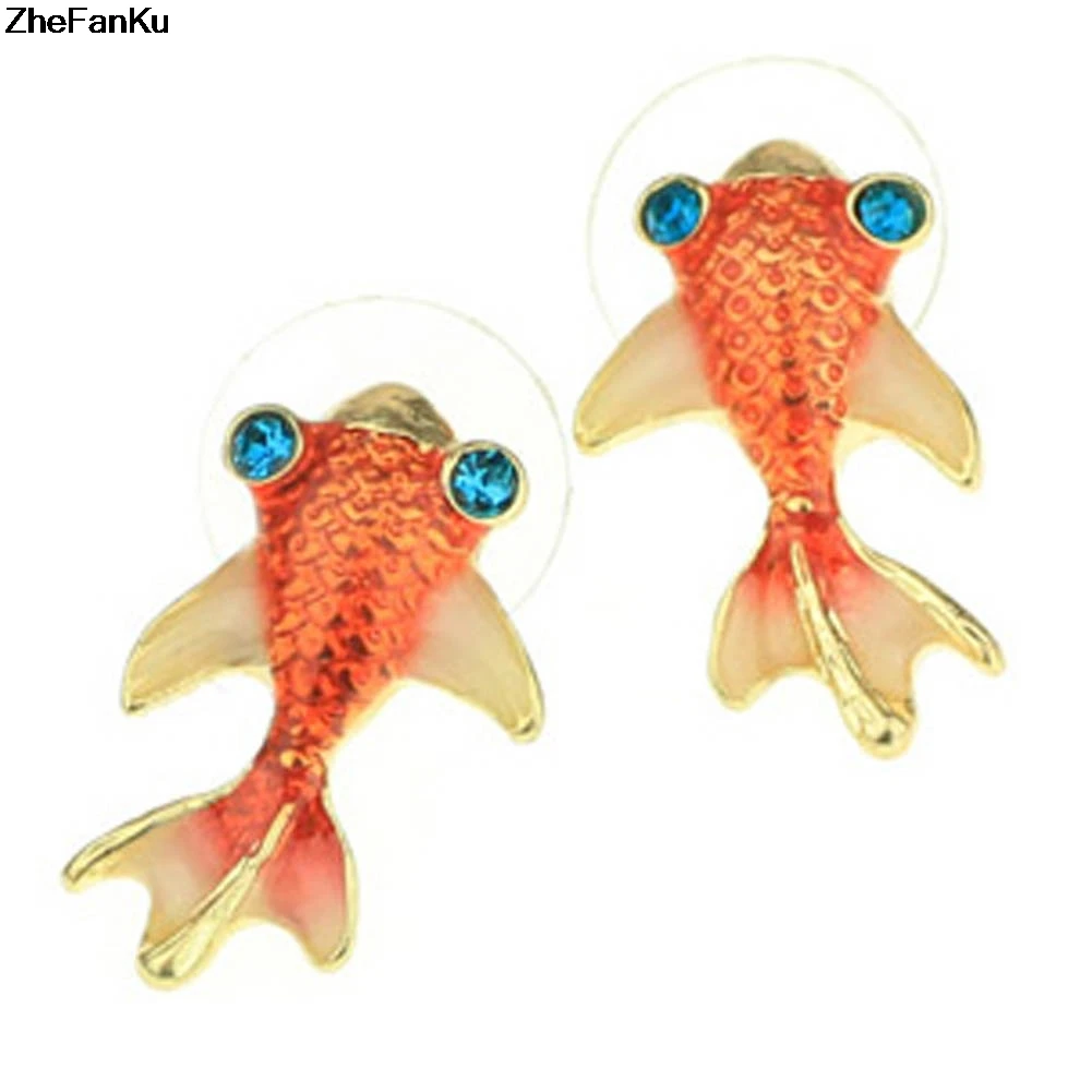 2020 New Fashion Stud Earrings Vintage Nifty And Lovely Red Fish Goldfish Ear Cute Gift Women Jewelry | Украшения и аксессуары