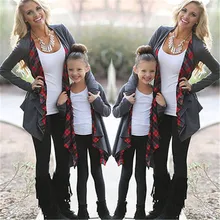 Autumn Long Sleeve Family Outfits Clothing Mother Daughter Cardigan Sweater Outwear Jacket Fasion
