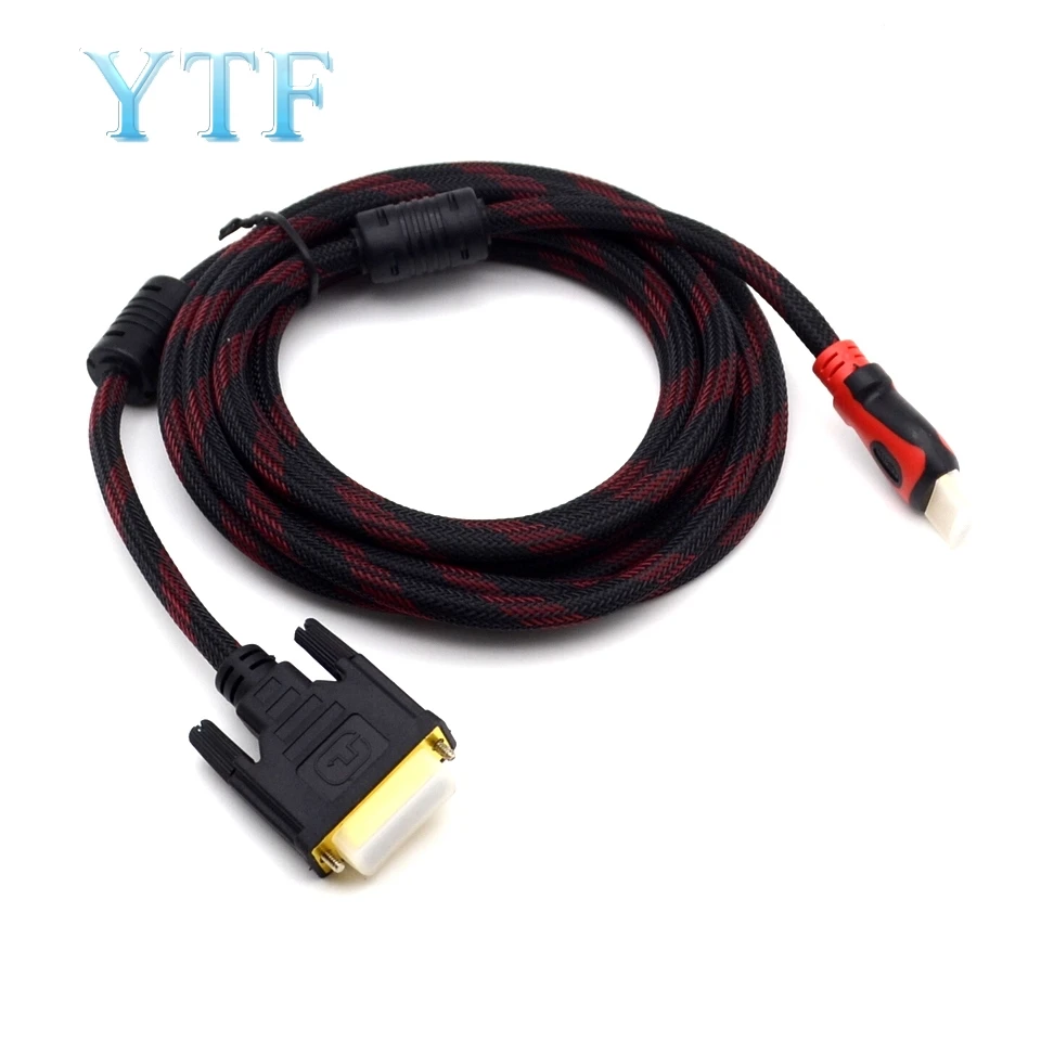  Audio Video Cavi Veloce Turn Dvi 24 + 1 Spille Adattatore Placcato Oro Maschio a Maschio 1080P Hd H