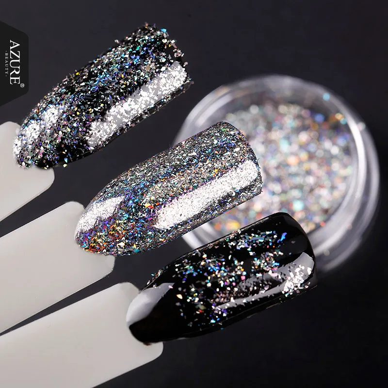Небесно-Голубой Красота 0 2 г/кор. пудра с эффектом блеска DIY Nail Art Galaxy хлопья