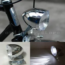 Moto Luminoso 3 LED Argento Dell’annata Della Bicicletta Bike Retro Bicicletta Del Faro Anteriore Della Luce di Nebbia Testa di Notte Della Lampada di Sicurezza
