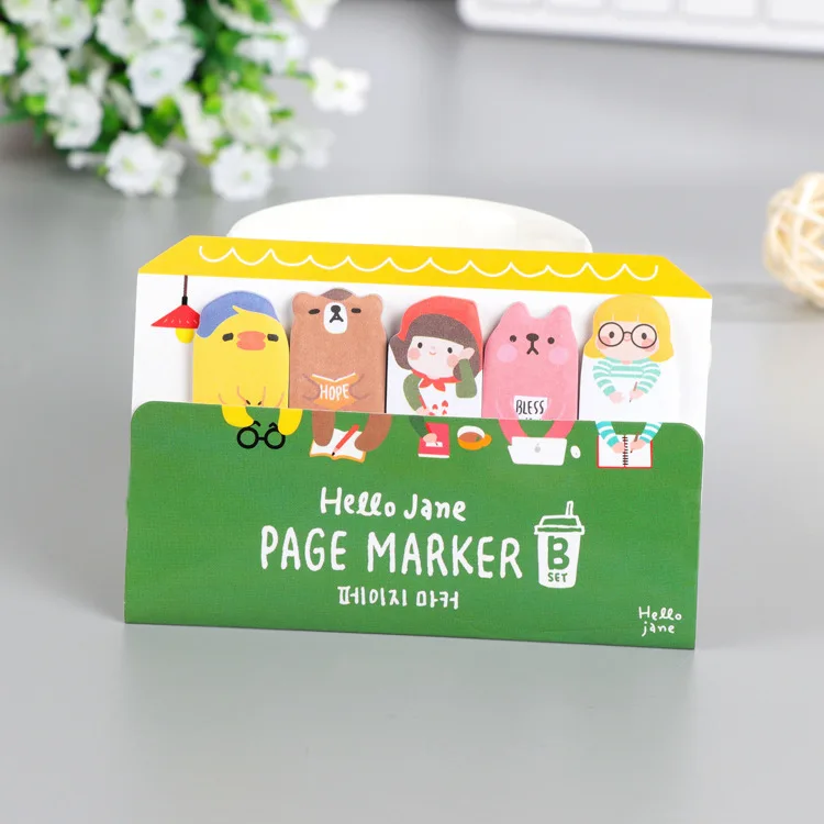 Korean stationery Cute Happy Bus mini memo pads paper stickers Cartoon Creative Notepad Creative Sticky Notes studnets supplies - Цвет: Зеленый