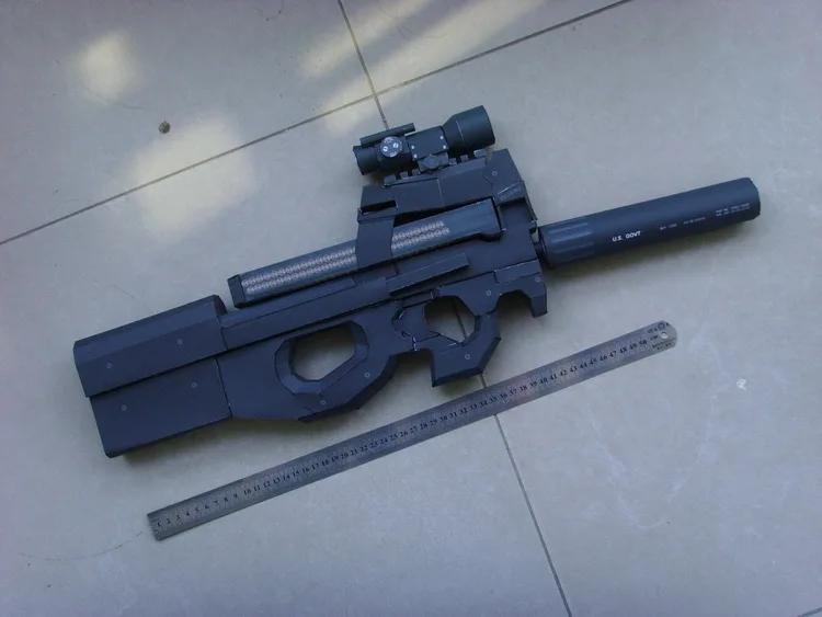 Бумажная модель пистолета современный fn p90 пистолет-пулемет 1:1 3D головоломка DIY обучающая игрушка