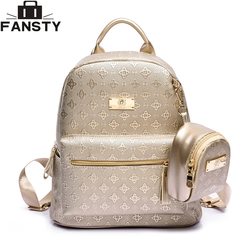 Koop Zomer Nieuwe luxe Vrouwen Rugzak met Purse Bag Vrouwelijke PU Leer Embossing Hoge Kwaliteit Schooltas voor Tieners reistas