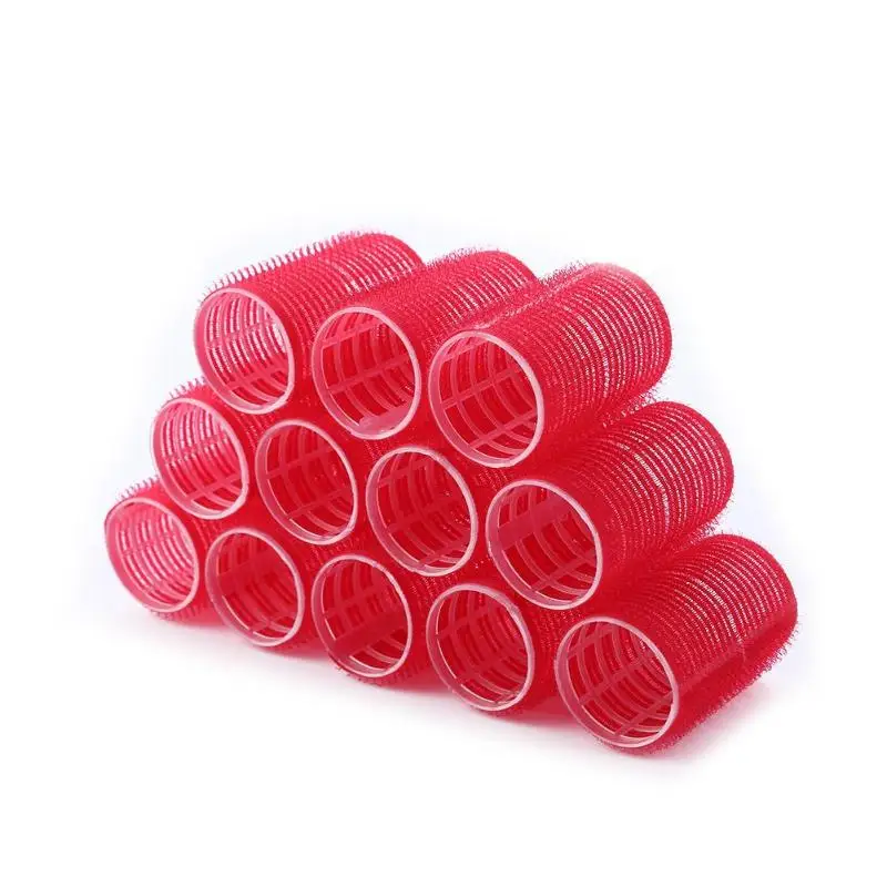 12pcs 2 шт., для женщин и девочек, самоклеющиеся, цепляются, ролики для волос, салонные бигуди, сделай сам, бигуди, парикмахерские инструменты, Maquiagem, щипцы для завивки волос - Цвет: 12pcs
