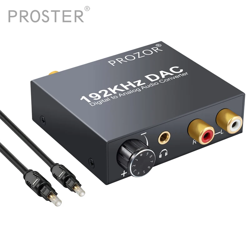 Billige 192kHz DAC Converter Digital Optical Koaxial Toslink zu Analog L R RCA 3,5mm Jack Audio Konverter Adapter mit Volumen Control
