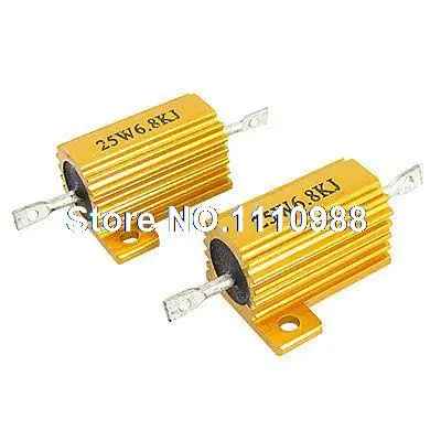 

2 Pcs Chassis Mount Aluminum Clad Resistors 25W 6.8K Ohm