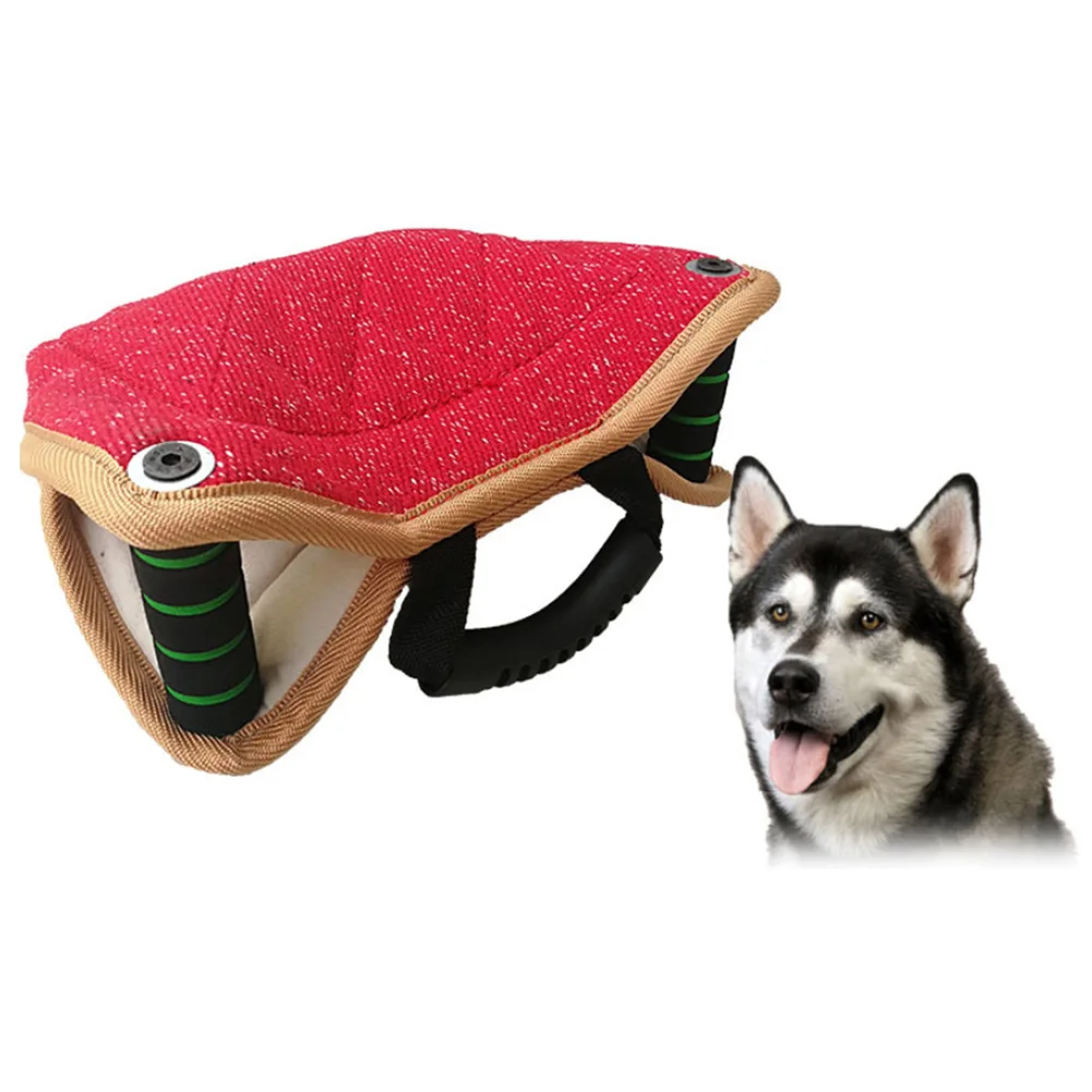

Jute/Linen Dog Bite Wedge Bite Pillow with Handles Tug Training Toy FP8