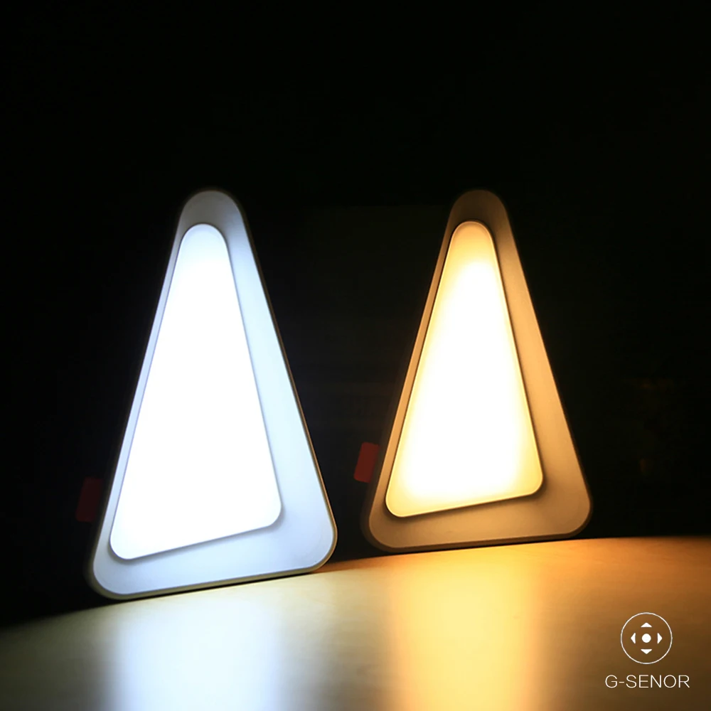 

Flip Switch Control LED Night Light Atmosphere Rechargeable Gravity Angle Sensor Light White & Yellow Home Decor Table Lamp
