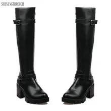 Г. новые женские сапоги зимние сапоги до колена женские ковбойские сапоги на толстом высоком каблуке повседневная женская обувь черный, красный, желтый