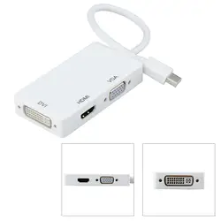 3 в 1 Мини Thunderbolt DisplayPort мужчин и женщин HDMI/DVI/VGA многофункциональный конвертер Кабель-адаптер для MacBook