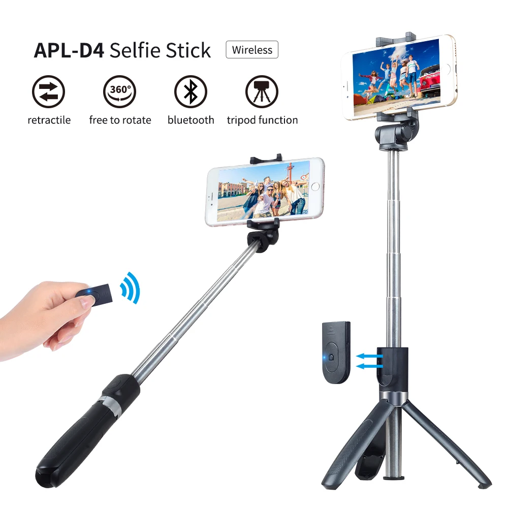 

APEXEL 3 in 1 Wireless Bluetooth Selfie Stick Foldable Handheld Monopod Shutter Remote Extendable Mini Tripod For All Smartphone