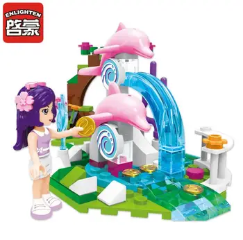 

Enlighten 2002 Girls Friends Beauty Shirley's Dolphin Wishing Pool Building Blocks Models DIY Educational Bricks Toys Gifts