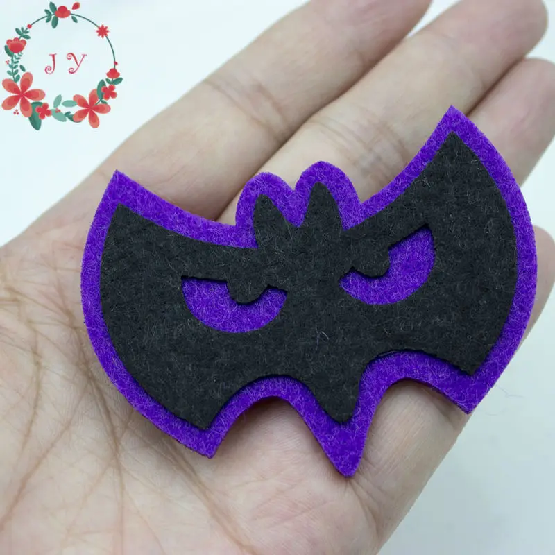 50pcs Cut Out Felt Bat Appliques 70mm*50mm Non woven Bat Patches