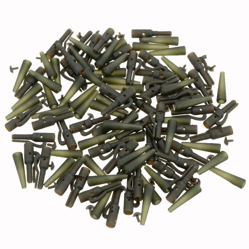 

50 Sets Fishing Terminal Tackle Carp Safety Lead Clips Carp Fishing Tackle Tool Safety Lead Clips with Pins+Tail Rubber Tubes