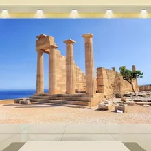 3d обои на заказ обои для комнаты 3d фото обои для гостиной Фреска греческий пейзаж 3d живопись диван тв обои для стен 3d