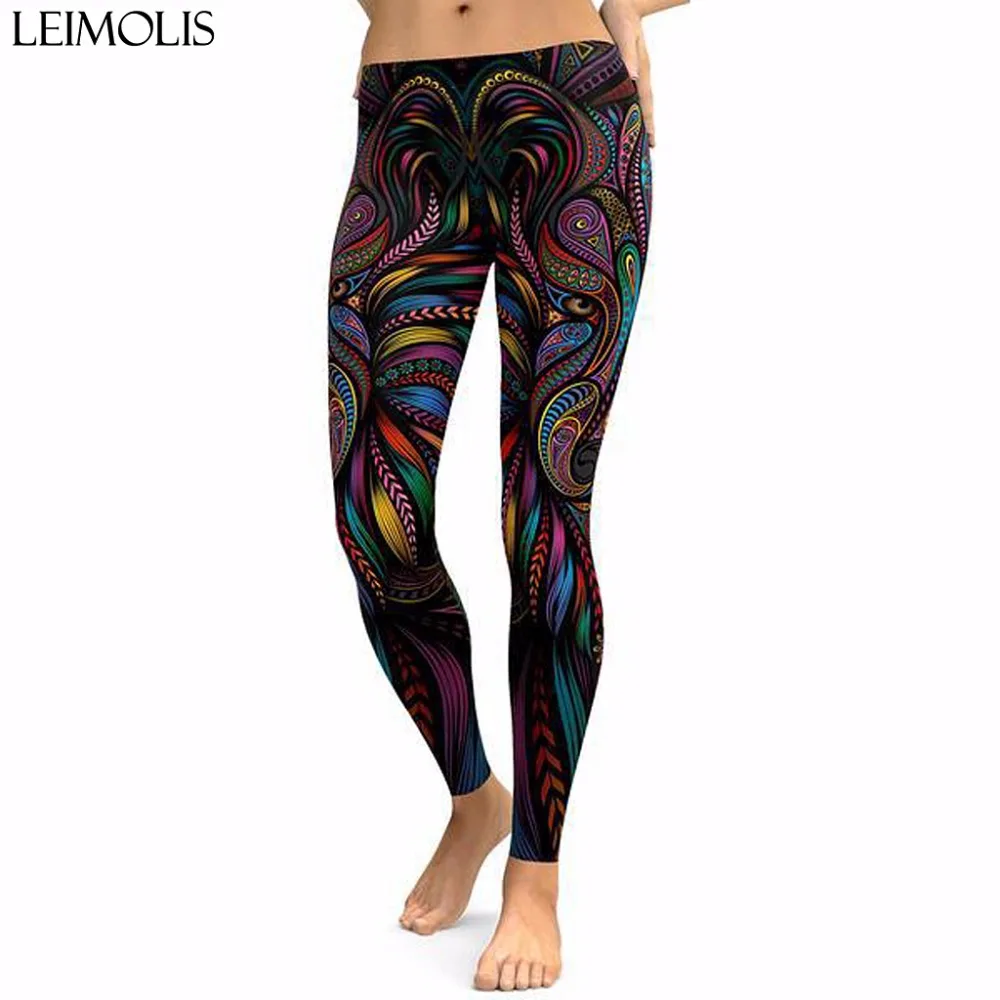 

Leimolis 3D printed retro Death Blossom harajuku gothic sexy plus size high waist push up fitness workout leggings women pants