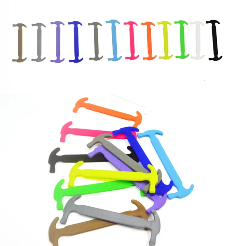 16pcs/set Silicone Shoelace Easy Shoe Laces Adult Lazy Elastic No Tie Shoelaces Free Tying Wholesale