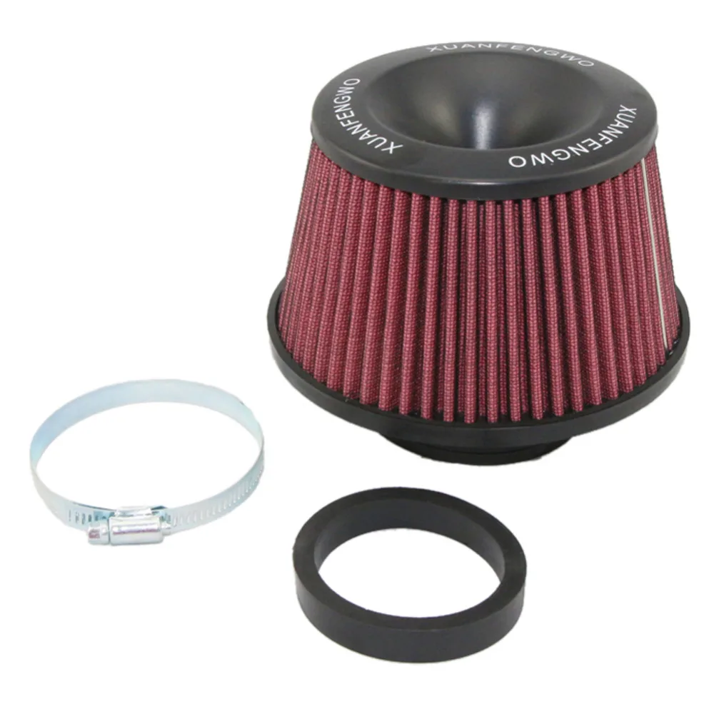 

Universal Kits Auto car Intake Air Filter Air Filter 3" 76mm High Flow Cone Cold Air Intake Performance Red