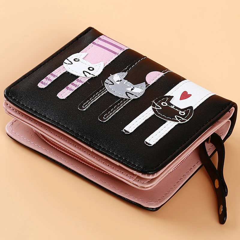 Кошелек женский кожаный складной кошелек для монет короткий кошелек на застежке винтажный Модный женский кошелек для кредитных карт Carteira Feminina