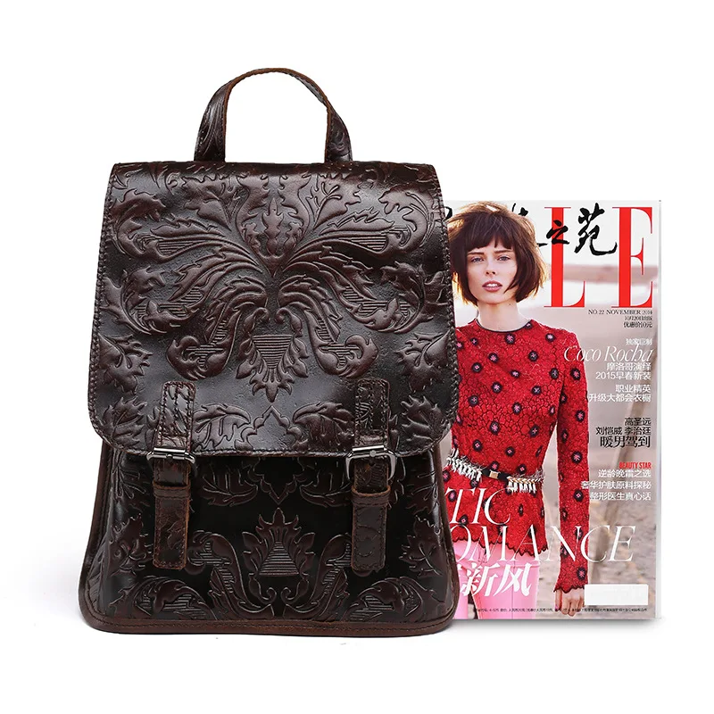 Baoersen/брендовые дизайнерские сумки на плечо для девочек, Модный женский рюкзак, винтажный рюкзак из натуральной кожи, женский рюкзак высокого качества