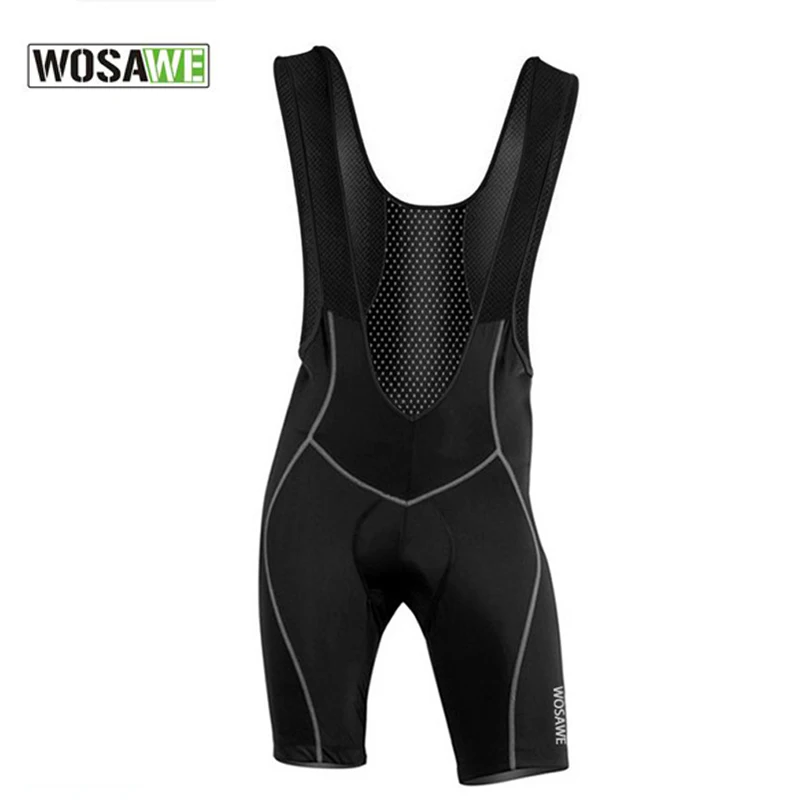 WOSAWE Cycling Bib Shorts Men Gel Padded 4D Tri Suit Triathlon Cycling