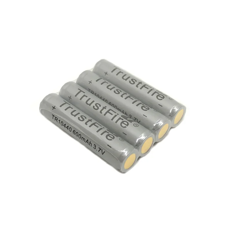 6 шт./лот TrustFire 3,7 V 600 mAh 10440 литий-ионная заряжаемые аккумуляторы с защищенный выключатель питания для Светодиодный Фонари/фары