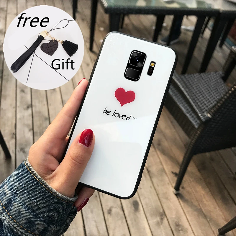 Чехол из закаленного стекла для samsung galaxy A7 2018 чехол с надписью be love Samsung A8 A5 A9 A6 Plus A9S