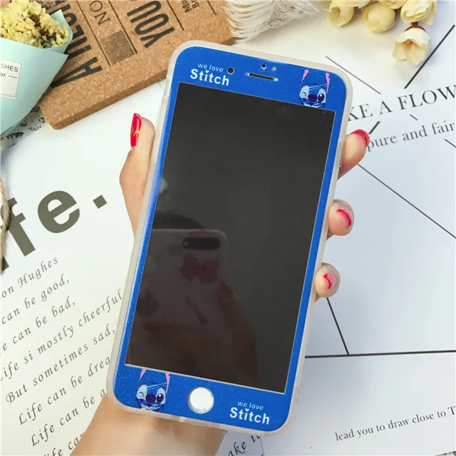 Renda мультфильм животных шаблон закаленное стекло для iPhone 7 8 6 6s плюс 3D полное покрытие протектор экрана - Цвет: 5