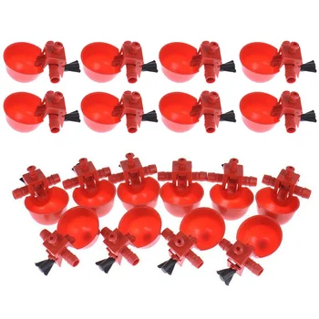 

1 Set Red Quail Waterer Animal Feeders Automatic Bird Coop Feed Poultry Chicken Fowl Drinker Water Drinking Cups Farm Animals