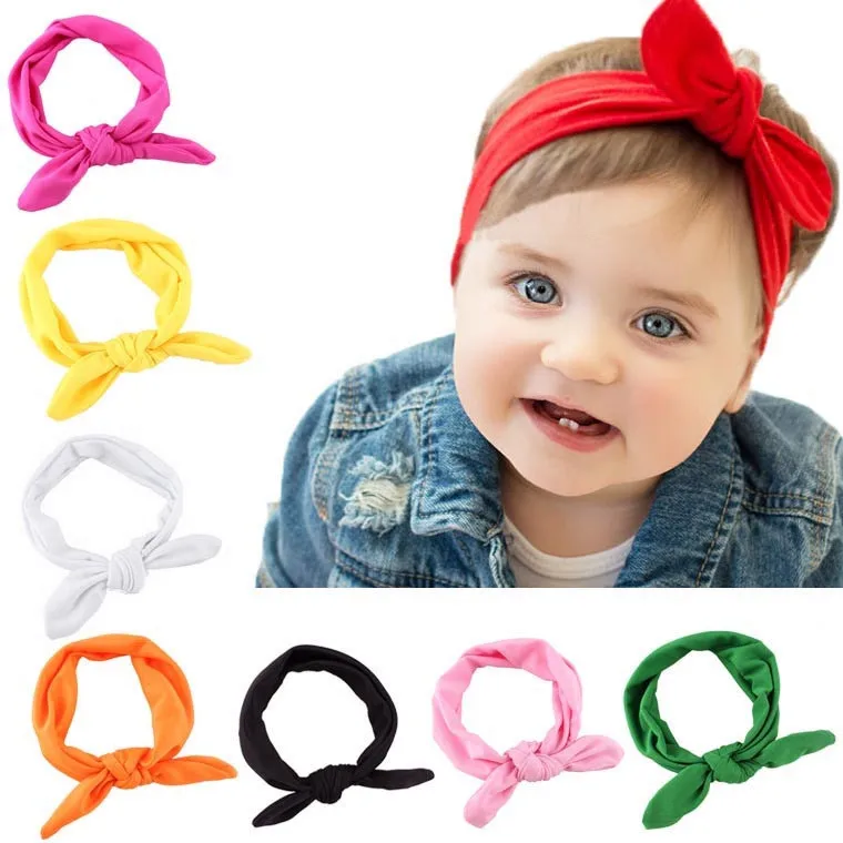 

Baby Kids Girls Rabbit Bow Ear Hairband Headband Turban Knot Head Wraps 5.20FRN
