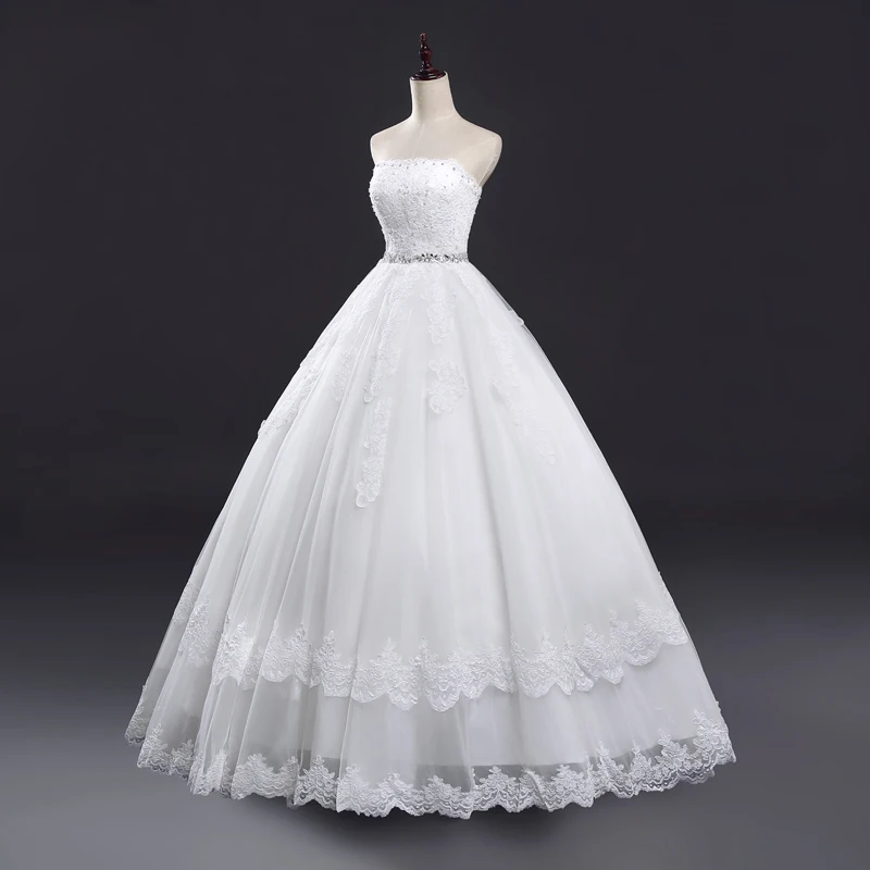 Fansmile Vestido De Noiva винтажное кружевное свадебное платье плюс размер подвенечные Свадебные платья Тюль FSM-282F
