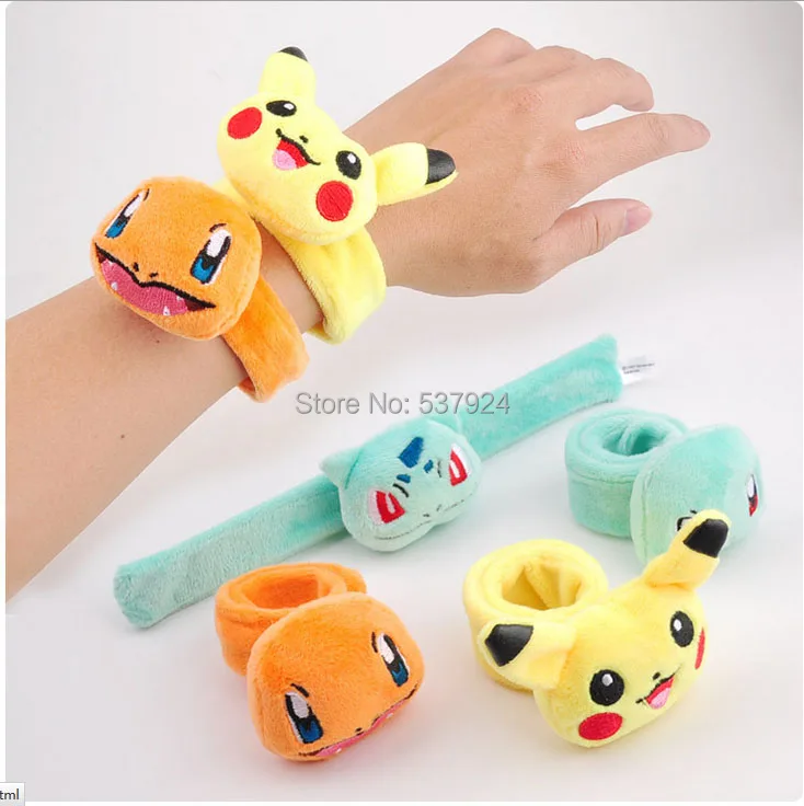 

New 4 Styles Pikchu Bulbasaur Charmander Squirtle Plush Hand Band-CPPY
