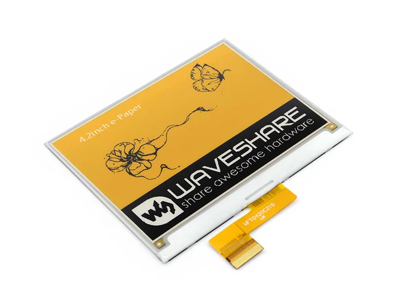 

400x300, 4.2inch E-Ink raw display, yellow/black/white three-color,SPI interface, without PCB