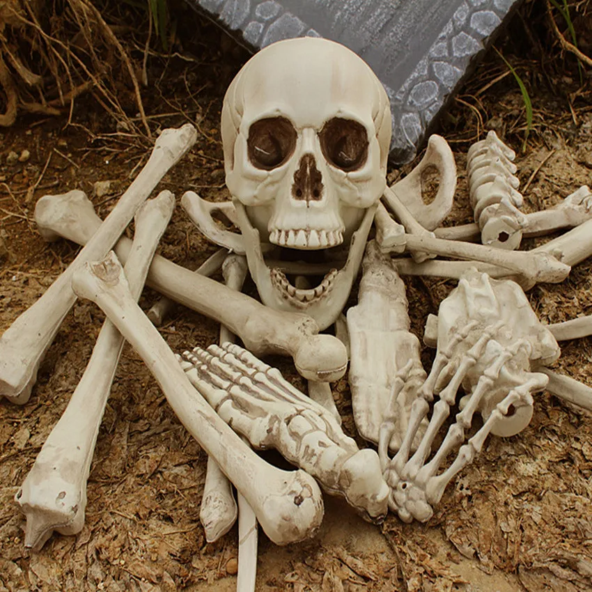 Пластик Хэллоуин скелет 1 мешок костей 28 шт. моделирование человеческие кости Ужасы игрушки Хэллоуин реквизиты дом с привидениями украшения - Цвет: Original Bone