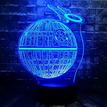 

Night Light Star Wars Theme Cool UFO Star Mode Acrylic LED 7 Color USB Change Bedside Table Decor Mood Lamp Holiday Kid Toy Toy