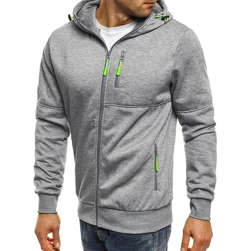 

New Mens Hoodies Casual Sports Fitness Design Spring and Autumn Winter Long-sleeved Cardigan Hooded Men's Hoodie Street clothing