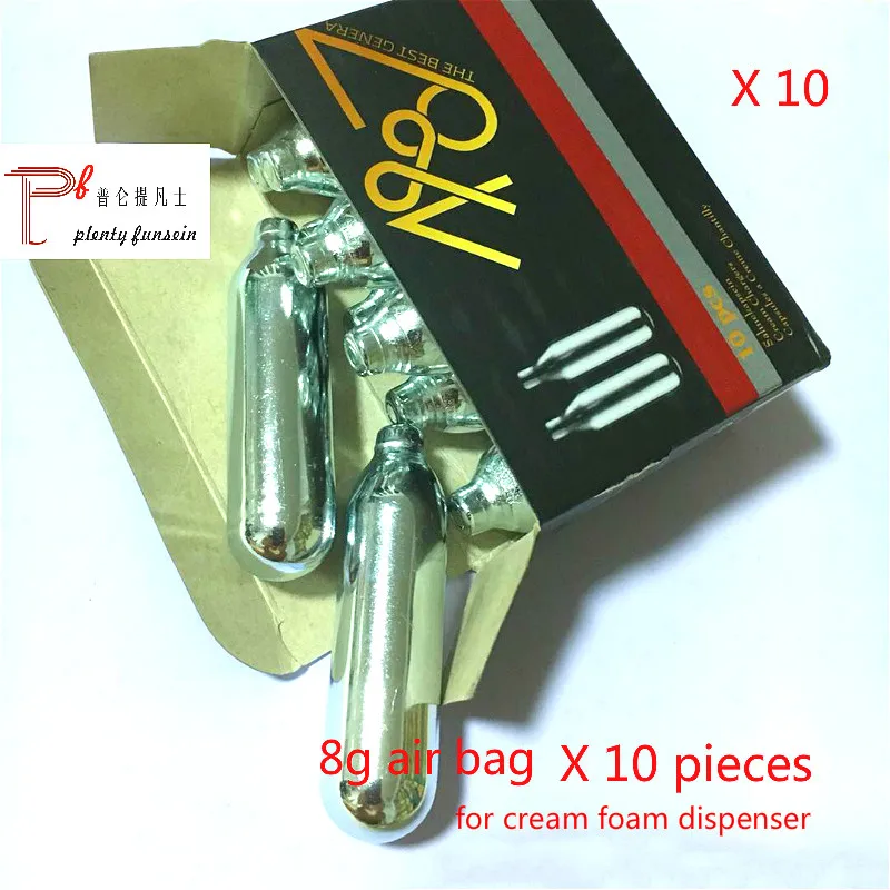 

Cream foamer 8g air bag cartridge aero bomb for ice-cream foam dispenser machine pocket gun coffee cake 10/20/30 pieces by box