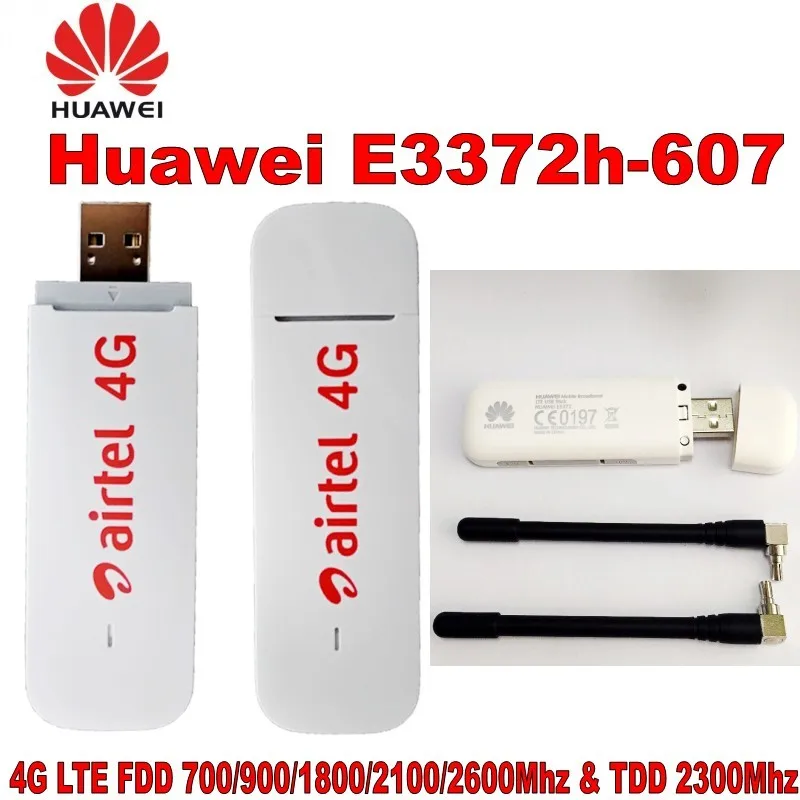 Лот из 10 шт. разблокированный новый huawei E3372 E3372h-607 (плюс пара антенны) 4G LTE 150 Мбит/с USB модем 4G LTE USB ключ